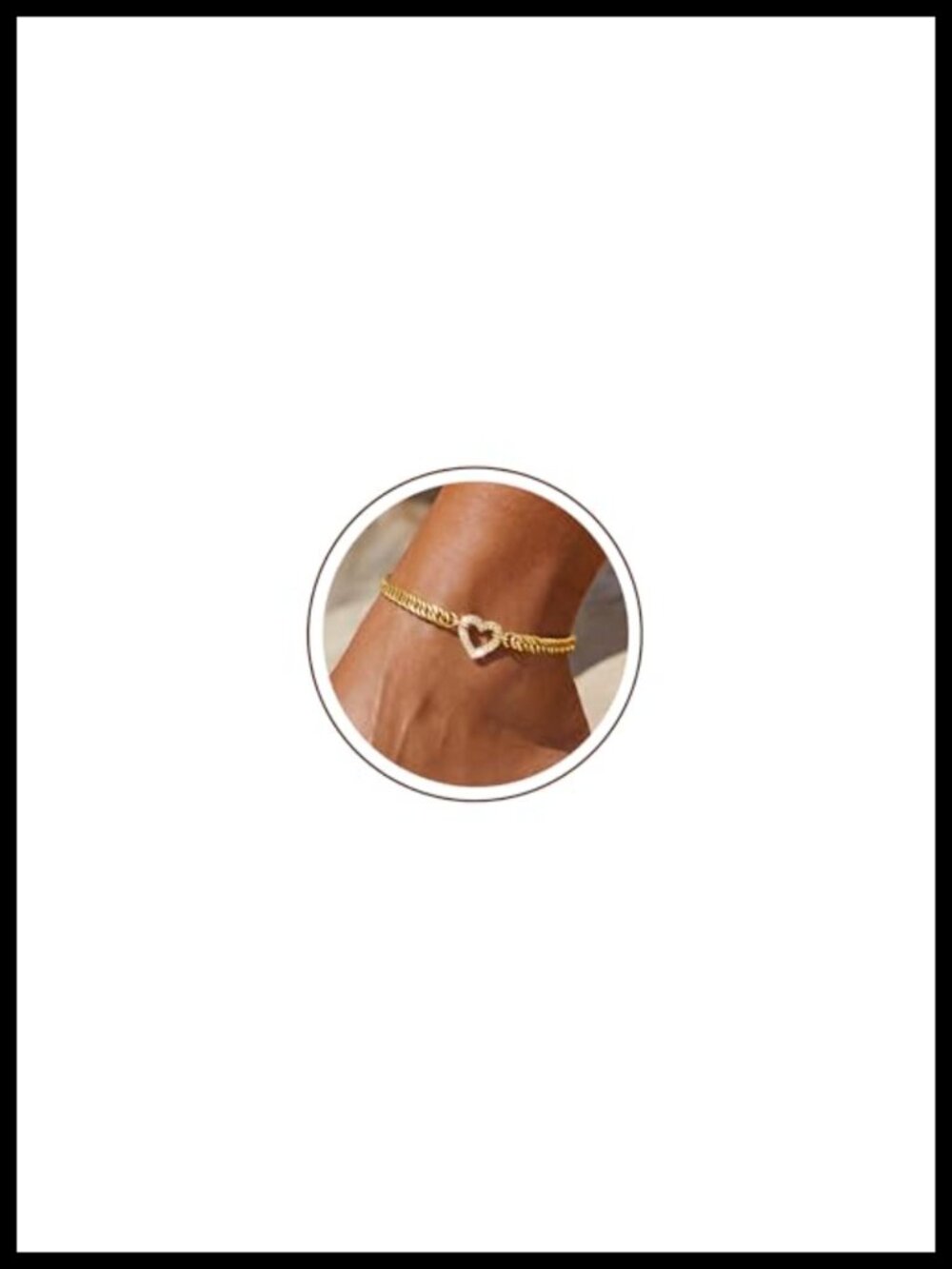 14K Gold Plated Chunky Chain Anklet Adjustable Cuban Link Beach Jewelry